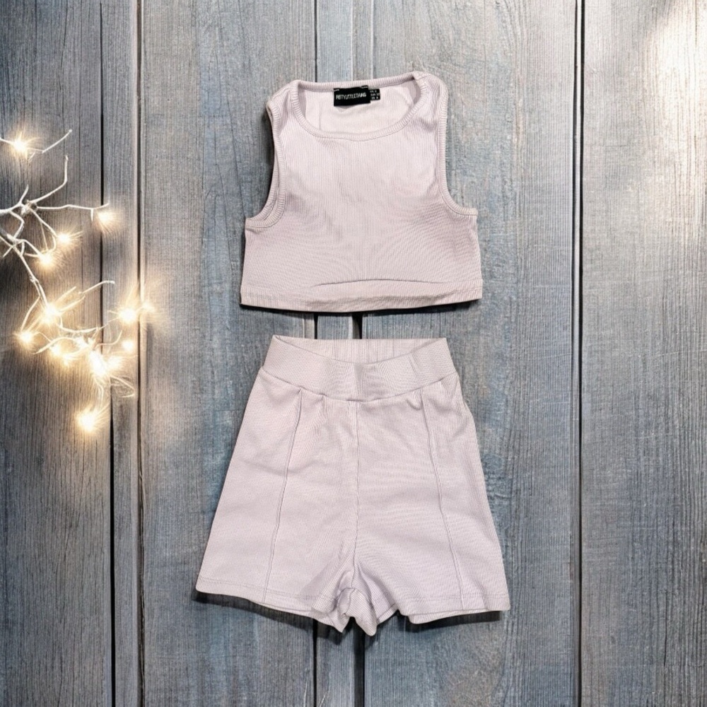 PLT Lavender Crop Top and Shorts Set